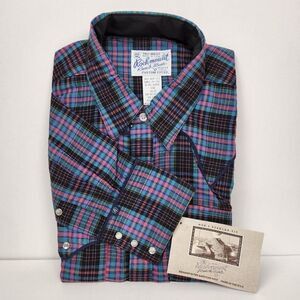 Vintage Rockmount Ranch Wear Plaid Pearl Snap Western Shirt Men's Size 16.5 35